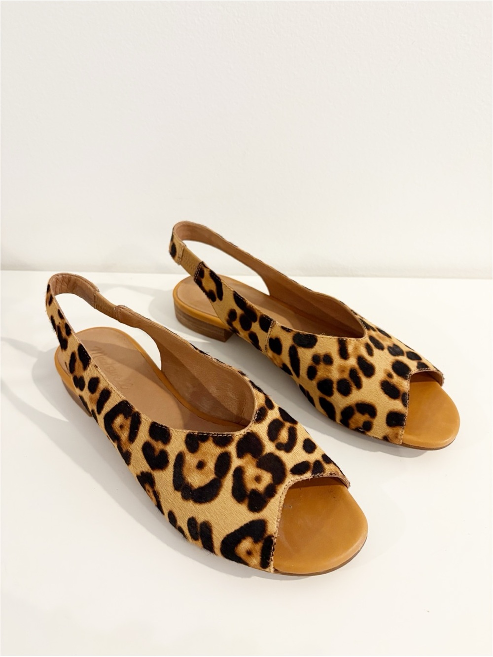 Madewell || Tavi Slingback Sandals Calf Hair Leopard Print Tan Brown 8.5